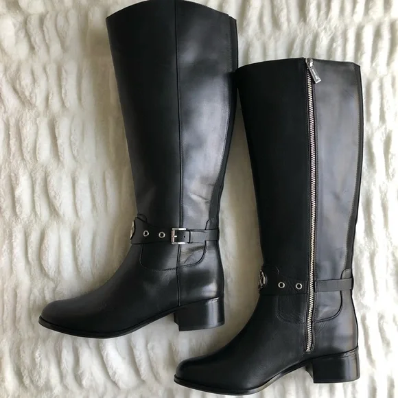 MICHAEL Michael Kors Heather Boot Wide Calf Black Boots - Size 8 - Picture 10 of 14